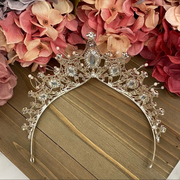 Whimsical Crystal Tiara Necklace & Earring Set